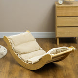 Qaba Toddler Climbing Toys, Indoor 4 in 1 Pikler Climbing Set with Arch Climber, Ramp & Cushion, Wooden Montessori Climbing Set, Baby Play Gym for Indoor Playground, Wood Qaba