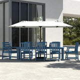Patio Kingdom 9-Piece Outdoor Dining Set for 8, 75.2" HDPE Table with Umbrella Hole & 8 Chairs, All-Weather Patio Furniture for Lawn, Yard, Deck, or Poolside, Fade & Crack Resistant (Navy Blue) Patio Kingdom