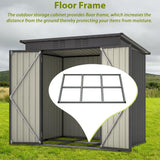 Outdoor Storage Shed, 6 X 4 FT Large Metal Utility Tool Sheds with Floor Frame, Steel Garden Shed for Backyard Garden Patio Lawn，Black Hohuqeri