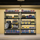 BIG RED Storage Shelving Unit, 5-Tier Adjustable, Heavy Duty Metal Garage Shelves/Utility Rack for Kitchen, Pantry, Basement, Bathroom, Laundry - 3,000lb Capacity, Black, 72" H x 48" W x 24" D BIG RED