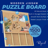 1500 Piece Wooden Jigsaw Puzzle Table - 4 Drawers, Rotating Puzzle Board | 35” X 28” Jigsaw Puzzle Board | Puzzle Cover & Lazy Susan Included - Portable Puzzles Tables for Adults and Kids Beyond Innoventions