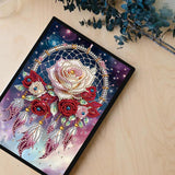 TDFERAN Diamond Art Notebooks DIY Dreamcatcher Flowers Diamond Painting Notebook Gem Art for Adults Valentines Day Journal Special Shaped Crystal Journaling Notebooks Painting Sketchbook TDFERAN
