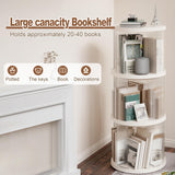 360° Rotating Bookshelf for Small Spaces, Display Rack, Modern Acrylic Corner Spinning Bookshelf with Turntable, 3 Tier Floor Standing Bookcase For Kids Adults, Book Organizer for Bedroom, Living Room Montary
