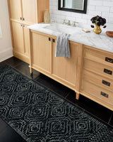 Wonnitar Moroccan Runner Rugs for Hallway 2'6"x8', Black Washable Boho Kitchen Non-Slip Rug Runner, Geometric Tribal Long Soft Bathroom Accent Area Rug for Entryway Laundry Bedroom (Black,2'6"x8') Wonnitar