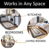 Super Area Rugs 5X8ft Farmhouse Braided Rug - Natural Soft Cotton Carpet for Living Room - Primitive Country Woven Rug - Black/Gray/Ivory Super Area Rugs