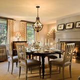 4-Light Farmhouse Dining Room Light Fixture, Adjustable Height Hanging Wood Vintage Pendant Lights for Kitchen Island Hallway Foyer Entryway Breakfast Area Bedroom Klgxnrd