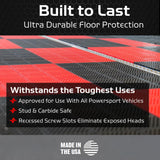 Caliber ProTech Garage Flooring Tiles, 9” x 18” Interlocking Tiles, Red, 24-Pack Caliber