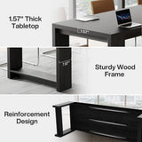 Tribesigns 7 ft Conference Table for 6 to 8 People, Modern Rectangle Meeting Room Desk for Boardroom, Home Office (Black) Tribesigns