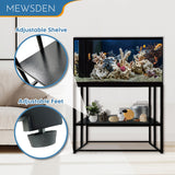 MEWSDEN Fish Tank Stand, 40 Gallon Heavy Duty Metal Aquarium Stands, Reptile Tank, Turtle Tank, Breeder Tank Stand, Fish Tank and Stand Combo Set (Black, 36.5"x18.5"x29.5") MEWSDEN