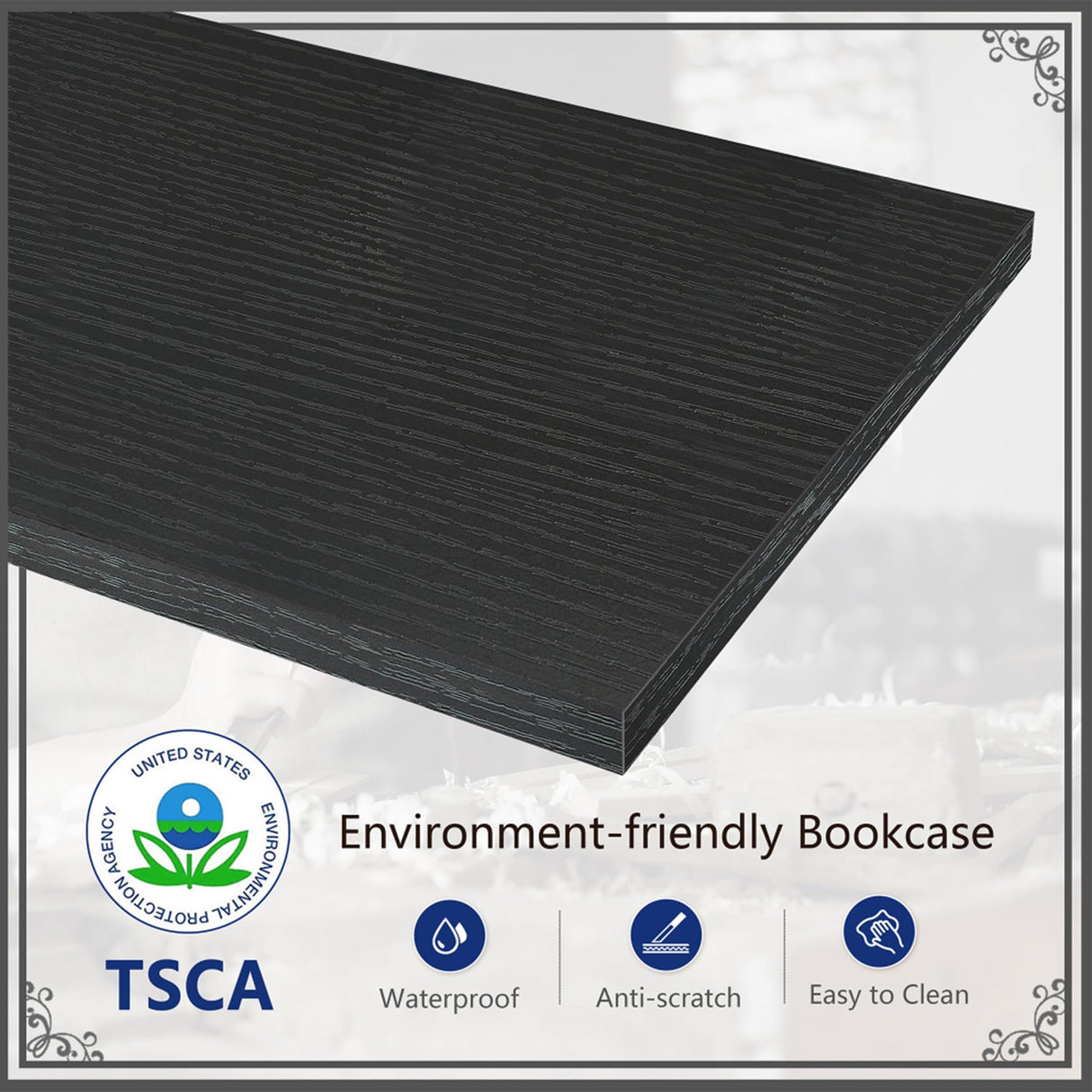 Tajsoon 9-Tier Black Tree Bookshelf with Drawer – Modern Home Storage Solution Tajsoon