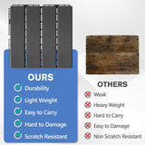 MYFAMIREA 9 Pcs Plastic Interlocking Deck Tiles 12" L x 12" W Patio Floor Decking Tiles Indoor Outdoor Waterproof Non-Slip Flooring Tiles All Weather Use for Balcony Backyard Porch Poolside, Dark Grey MYFAMIREA