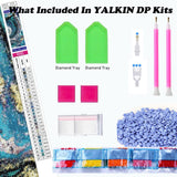 YALKIN 5D Large Diamond Painting Kits for Adults (35.4x15.7inch), Abstract Full Round Drill Wave Pictures Arts Paint by Diamonds Kits Diamond Art Kits for Home Wall Decor Relax Gift YALKIN