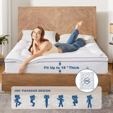BEDLORE Queen Mattress Topper, Thick Pillow Top Pad for Back Pain Relief, Cooling Soft Mattress Cover with Deep Pockets 6-18 inch BEDLORE