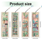 4 Pieces Diamond Painting Bookmarks for Adults Plant Bookshelf Design 5D Rhinestone Art Bookmark Kits Beautiful DIY Diamond Art Bookmarks with Tassels Crafts Gifts Supplies AiYuanzsh