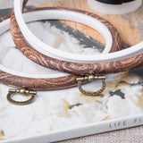 joybest 4 Pcs Embroidery Hoops Set Cross Stitch Hoop Ring Imitated Wood Display Frame-Circle and Oval Hand Embroidery Kits for Art Craft Sewing (Imitated Wood) joybest
