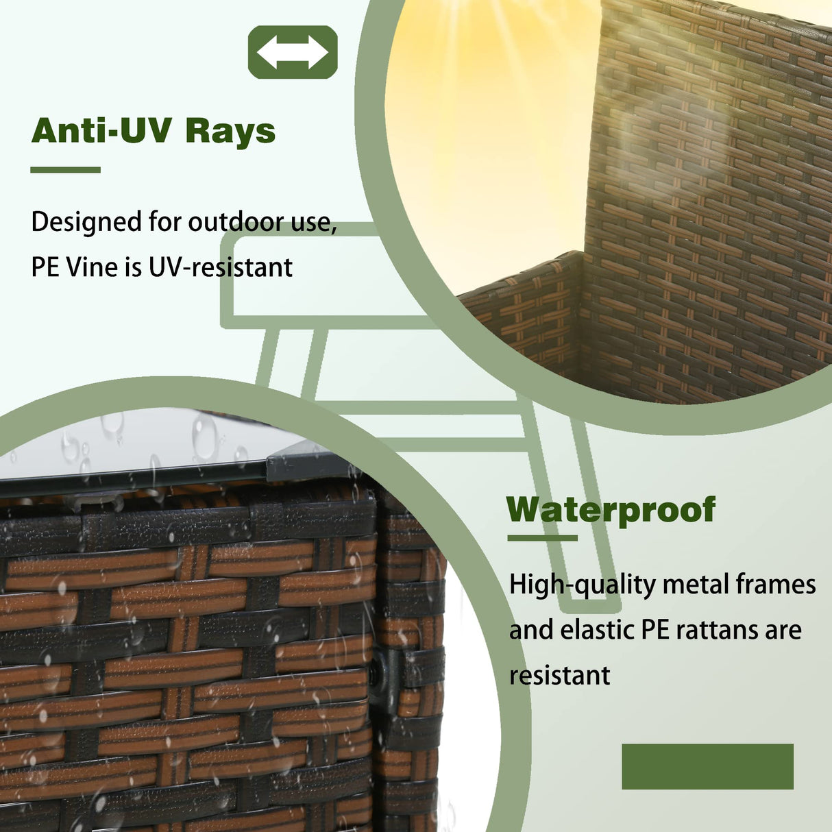 4 Pieces Patio Furniture Set Rattan Outside Furniture Wicker Sofa Garden Conversation Sets with Soft Cushion and Glass Table for Yard Pool or Backyard,Brown PayLessHere