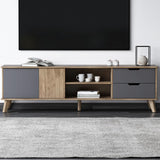 Miuuod 67" TV Stand for 55/60/65 inch TV inch TV,Mid Century Farmhouse TV Stand,Entertainment Center,Retro Media Consol with Storage for Living Room Miuuod