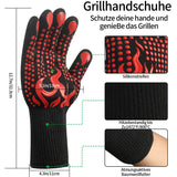 HexinYigjly 1 Pair/2 Pieces BBQ Gloves, Grilling Gloves, Heat Resistant Barbecue Oven Gloves, 1472°F/800°C Kitchen Fireproof Mitts Heat Proof for Grilling, Baking, Cooking, Welding Gloves Mitts - Red HexinYigjly