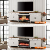 WAMPAT 36 inch 3-Sided Glass Electric Fireplace Insert, Freestanding Fireplace with Remote Control,12-Color Flame, 5 Adjustable Brightness,8 Hour Timer,1400W Fireplace Heater WAMPAT