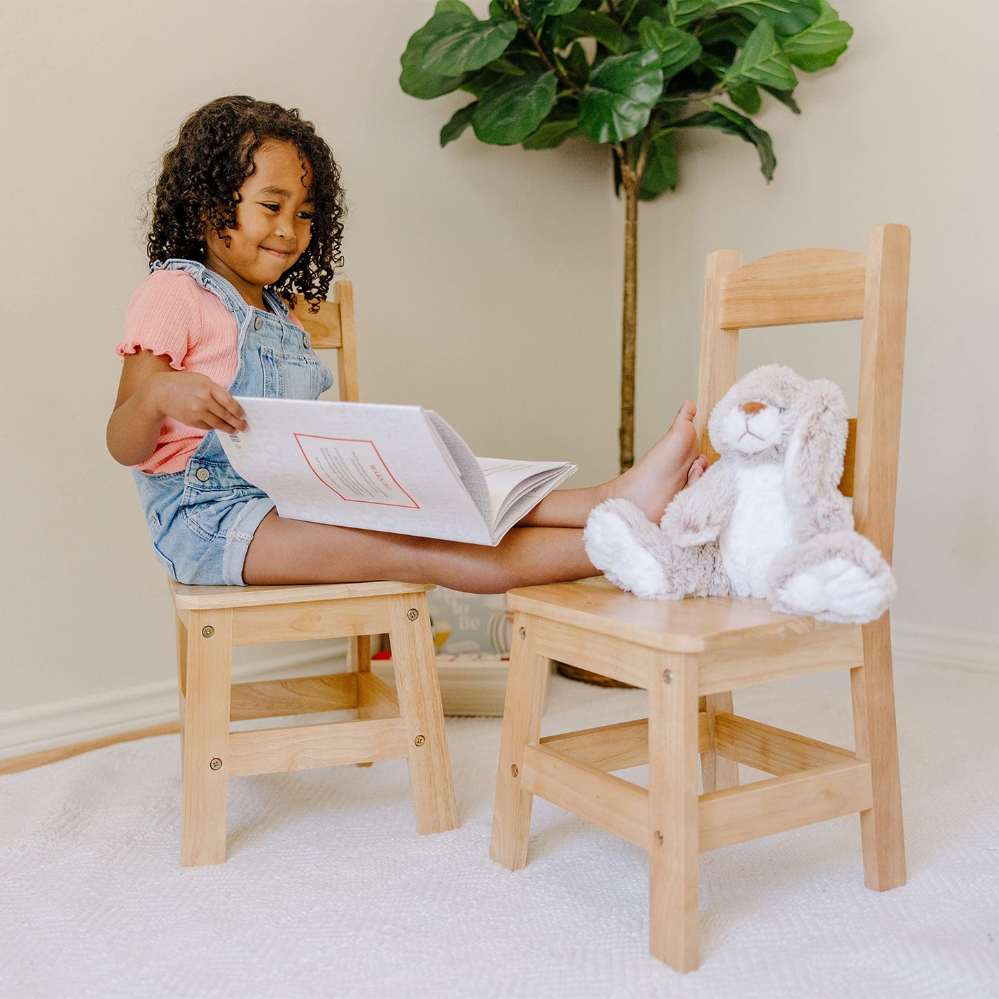 Melissa & Doug Wooden Chairs, Set of 2 - Blonde Furniture for Playroom - Kids Wooden Chairs, Children's Wooden Playroom Furniture