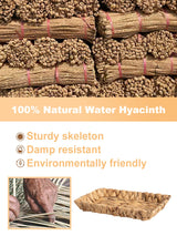 Coasters for Drinks & Water Hyacinth Storage Basket Set- 6 Styles 12 Pcs Boho Absorbent Coasters for Coffee Table, Large Hand Woven Wicker Basket for Home Decor ANPHSIN