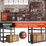 REIBII Garage Shelving Heavy Duty Loads 2500LBS 40" W Garage Storage Shelves Heavy Duty Shelving 72"H Adjustable Metal Shelving for Storage Rack 5 Tier Industrial Utility Shelf, 40"Wx18"Dx72"H, Black REIBII