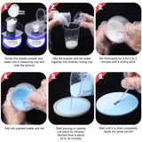 Eco Resin Casting Powder - 1400g Ceramic Resin Powders Kit with 6pcs Pigments, Fast Curing, Easy to Demold, Water Mixed Activated - Toxic-Free, Odorless - Plaster Casting Kit for DIY Home Art Crafts Limino