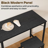 YATINEY 70.9" Bar Table and Chairs Set, Dining Table and Chair Sets, 3 Piece Counter Height Table and 2 Stools, Kithcen Table for Home Restaurant, Bar, Black BT09BB YATINEY