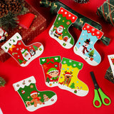 48 Pcs Christmas Craft Kits for Kids Christmas Stockings Christmas Tree Stockings Ornaments Kit Make Your Own Christmas Craft DIY Stockings Cutouts for Holiday Farmhouse Decor Handcraft Supplies Containlol