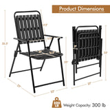 Yaheetech Folding Patio Chair Set of 8, Outdoor Dining Chair with Armrests, Plastic Patio Chair for Porch, Deck, Garden, Backyard, No Assembly Black Yaheetech