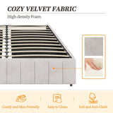 Yaheetech Upholstered Queen Bed Frame with 4 Storage Drawers and Modern Design Yaheetech