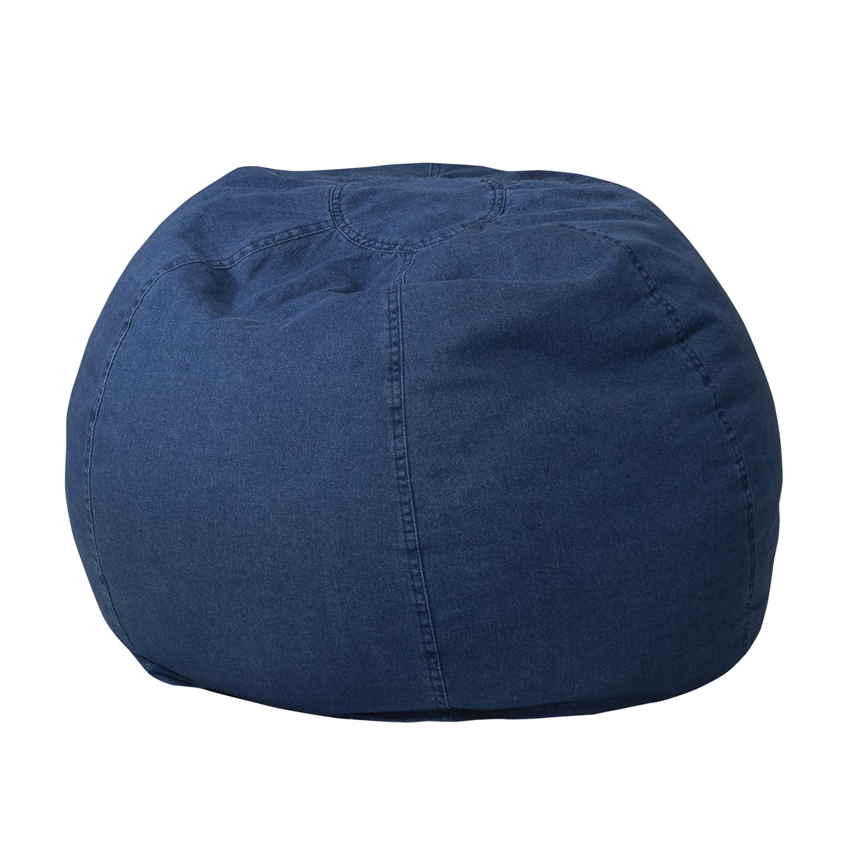 Flash Furniture Dillon Small Bean Bag Chair for Kids and Teens, Foam-Filled Beanbag Chair with Machine Washable Cover, Denim Flash Furniture