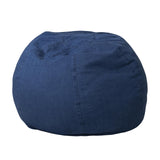 Flash Furniture Dillon Small Bean Bag Chair for Kids and Teens, Foam-Filled Beanbag Chair with Machine Washable Cover, Denim Flash Furniture