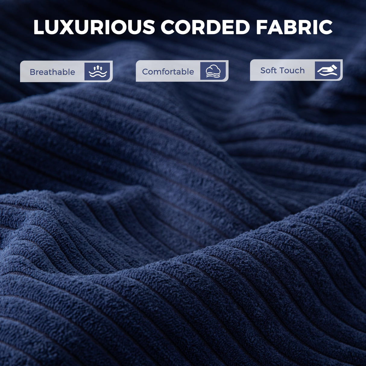 MAXYOYO Convertible Sofa Bed, Fold Out Loveseat Sleeper Sofa with Pillow, 4 in 1 Tufted Folding Couch Bed Foam Floor Couch, Lazy Chair for Living Room Bedroom Guest Room, Navy MAXYOYO