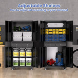IDEALHOUSE Garage Storage Cabinet, 73 Inch Metal with Locking Doors and Adjustable Shelves, Heavy Duty Tool Cabinet with 2 Drawers IDEALHOUSE