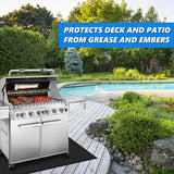 Large 65 x 39 Inch Under Grill Mats for Outdoor Grill, Heavy Duty Fireproof Deck Patio Protector Mat, BBQ Mat for Under BBQ, Oil-Proof Waterproof Grill Floor Pads for Charcoal, Smoker, Gas Grill Huchiz