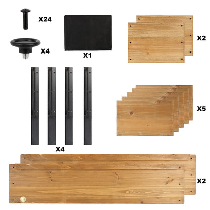 OIPRTGFJ Wood Rectangular Garden Planter Box Raised Bed Outdoor,Planters for Outdoor Plants 37x13x15in Elevated Herbs Vegetables Flowers Great Patio Deck Balcony