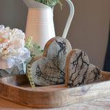 WHW Whole House Worlds Tree of Life Embellished Hearts, Set 2,Carved Mango Wood, Rustic Incised Branch Pattern, 6.25 and 4.75 Inches WHW Whole House Worlds