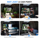 WELYAS Carport 12x20 ft Heavy Duty w/Translucent Roof, All-Season Waterproof UV Protected Outdoor Car Ports w/Reinforced Metal Frame Ventilated Doors,Portable Garage Car Shelter for Boat Truck Yacht WELYAS