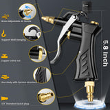 High Volume Air Blow Gun with Brass Adjustable Air Nozzle, Industrial Air Blower Gun with 2 pcs Steel Extensions and 13.7 Inch Universal Blow Hose, Pneumatic Air Gun Air Compressor Accessories Tool SARDVISA
