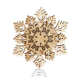 Snowflake Tree Topper - Wooden Christmas Ornament with Carved Look The Lakeside Collection