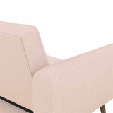 Novogratz Brittany 82 Inch Futon Sofa Bed in Faux Leather, Upholstered Couch Sleeper with Tufted Back, Mid-Century Modern Design, Pink Novogratz