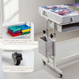 Tektalk 2000 Piece Foldable Felt Jigsaw Puzzle Table with Height Adjustment, Puzzle Board for Adults with 2 Cover & 8 Sorting Trays/Drawers, Easel with Legs, Enclosed with 4 Roller Wheels - Light Gray Tektalk