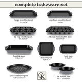 Country Kitchen Nonstick Stackable Bakeware Set - Durable, Easy Release Baking Set, Gray, 10 Pcs Country Kitchen