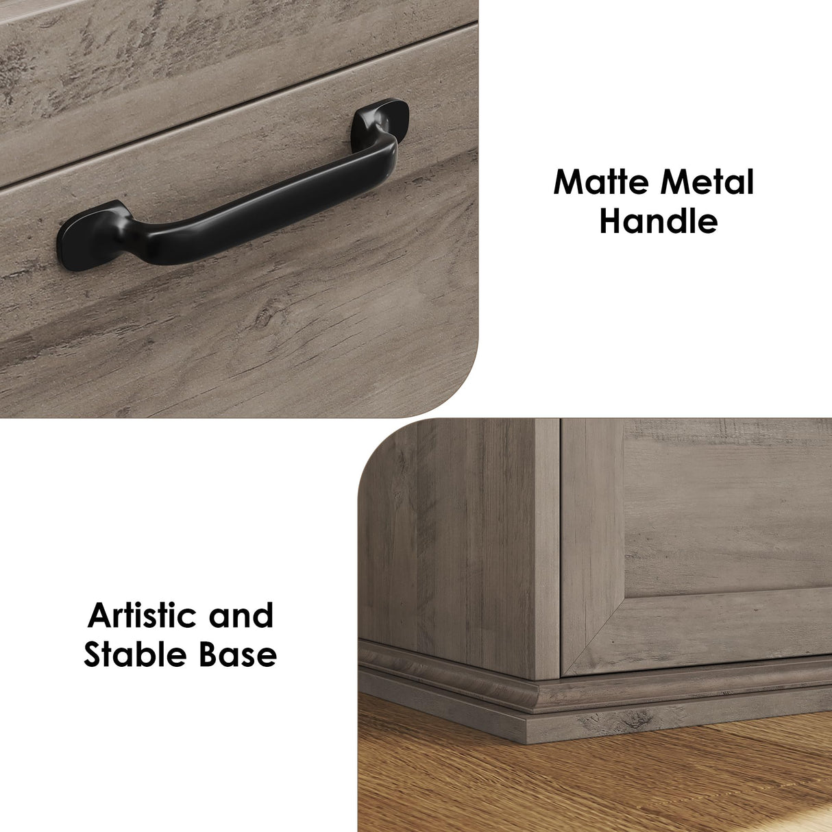 BOTLOG Dresser for Bedroom Wooden, Farmhouse Grey Wood Dresser with 8 Drawers, Chest of Drawers for Bedroom Large Capacity Closet Dresser, Hallway, Entryway, Ash Grey BOTLOG