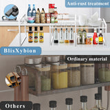 BlisXybion Set of 2 Kitchen Cabinet Organizer Shelf Stackable Sturdy Metal Counter Countertop Pantry Storage Rack BlisXybion