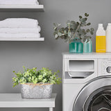 Dahey Artificial Eucalyptus Faux Plants Indoor for Farmhouse Home Decor Fake Potted Plants in Rustic Rectangular Pots Table Centerpiece for Office Bath Living Room Greenery Decor, 7" L x 4" H Dahey