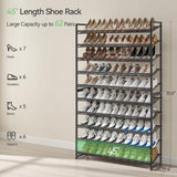 Nunsino Shoe Rack, Long Shoe Organizer,Max Holds 62 Pairs,10 Tier Metal Shoe Storage Shelf,5-Tier Stackable Shoes Organizer for Garage, Entryway,Black Nunsino