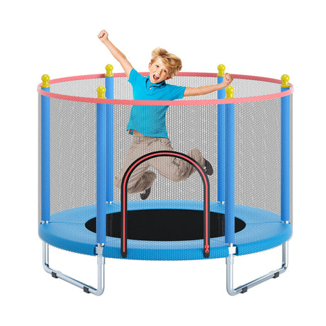 Trampoline for Kids, Telawah Adjustable Toddler Trampoline, Indoor/Outdoor Mini Baby Trampoline with Enclosure Net, No-Gap Safe Design, Trampoline Jumping Mat Gifts for Children Telawah