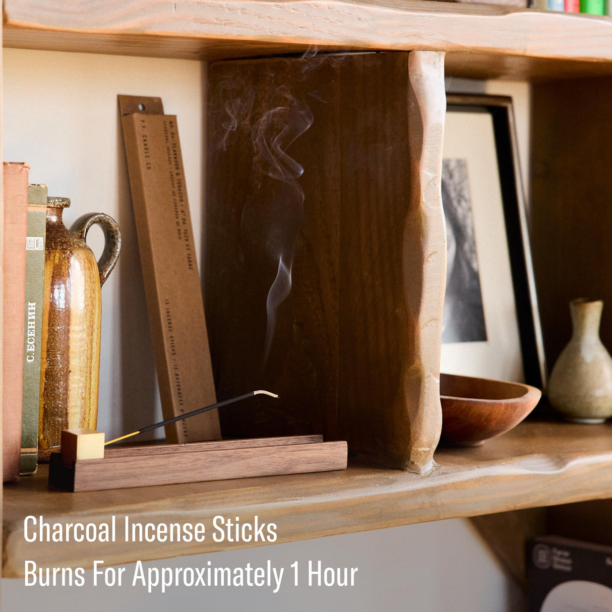 P.F. Candle Co. Teakwood & Tobacco Classic Scented Charcoal Incense Sticks (2-Pack) 1 Hour Burn Time, Made in The U.S.A. P.F. Candle Co.